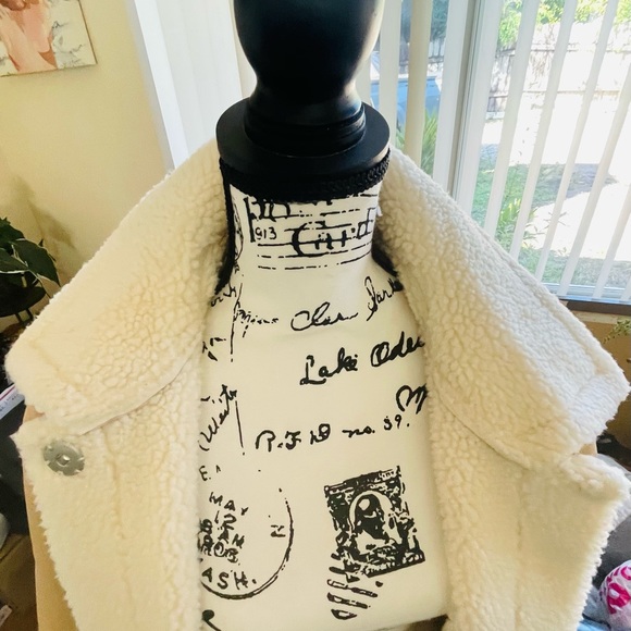 Avec Les Filles Darylane Faux-Shearling Faux-Leather Woman’s Coat Size M - Picture 7 of 16